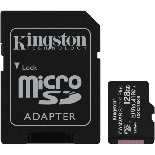   microSDXC 128GB Kingston SDCS2/128GB Canvas Select Plus + adapter (SDCS2/128GB)
