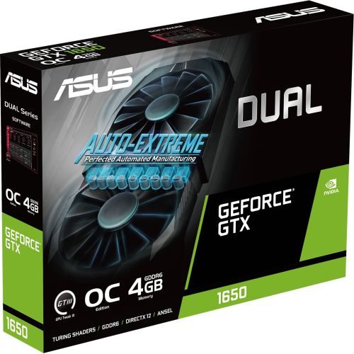 Asus PCI-E DUAL-GTX1650-O4GD6-P-EVO NVIDIA GeForce GTX 1650 4Gb 128bit GDDR6 1755/12000 DVIx1 HDMIx1 DPx1 HDCP Ret (DUAL-GTX1650-O4GD6-P-EVO)