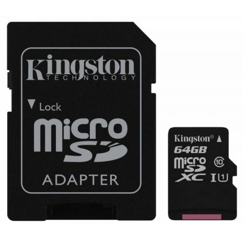   microSDXC 64Gb Class10 Kingston SDC10G2/64GB + adapter (SDC10G2/64GB)