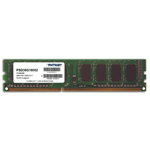  DDR3 8Gb 1600MHz Patriot PSD38G16002 RTL PC3-12800 CL11 DIMM 240-pin 1.5 dual rank Ret (PSD38G16002)